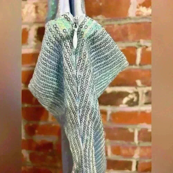 Superdown Honey One Shoulder Dress Size Small Blue Sequin - Picture 8 of 9